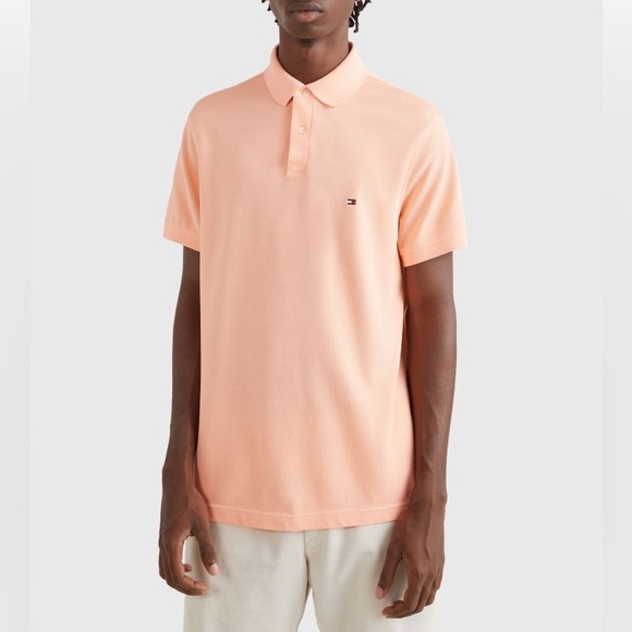 Tommy Hilfiger 1985 Regular Fit Polo Short Sleeve Sunset Peach Size XL New w/Tag - Picture 1 of 9